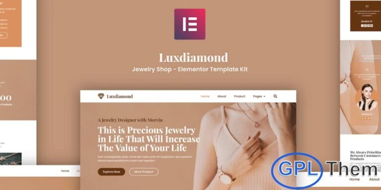 Luxdiamond – Jewelry Shop Elementor Template Kit Luxdiamond is a modern and elegant Elementor Template Kit designed for jewelry stores, online shops, and luxury product websites. With its clean and visually appealing design, Luxdiamond allows you to showcase your products, collections, and services professionally.