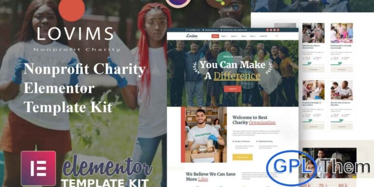 Lovims – Charity & Nonprofit Elementor Template Kit Lovims is a modern and professional Elementor Template Kit designed for charity organizations, nonprofits, crowdfunding campaigns, fundraising events, and charitable foundations. With its clean and visually appealing design, Lovims allows you to effectively showcase your cause, projects, and impact.