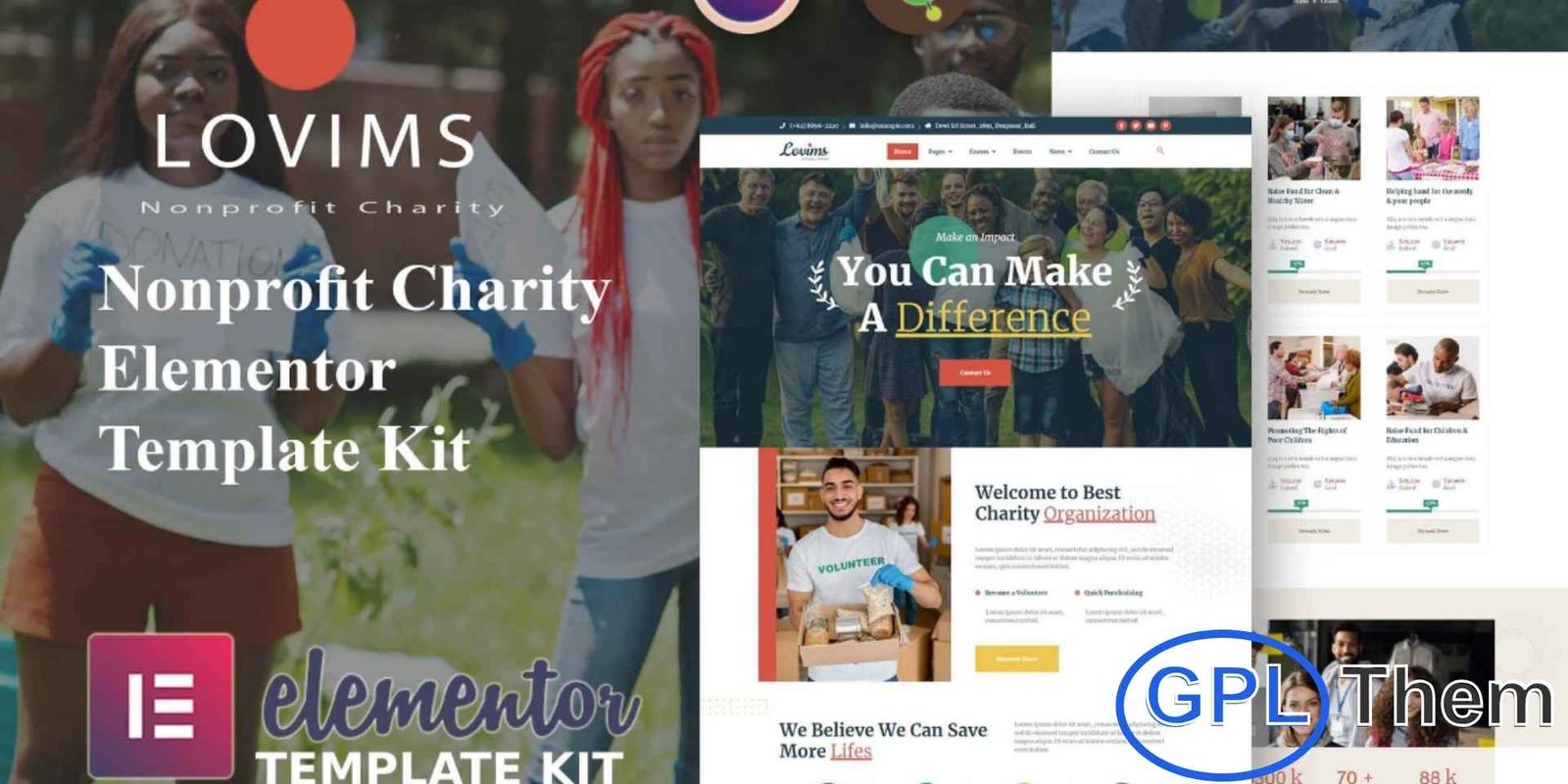 Lovims – Charity NonProfit Elementor Template Kit Lovims – Charity & Nonprofit Elementor Template Kit Lovims is a modern and professional Elementor Template Kit designed for charity organizations, nonprofits, crowdfunding campaigns, fundraising events, and charitable foundations. With its clean and visually appealing design, Lovims allows you to effectively showcase your cause, projects, and impact.
