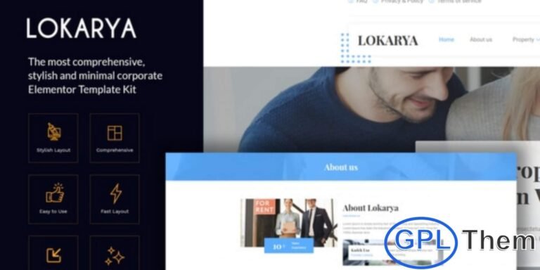 Lokarya – Real Estate Elementor Template Kit Lokarya is a modern and professional Elementor Template Kit designed specifically for real estate agencies, property listings, and real estate professionals. Featuring a clean, unique, and fully responsive design, Lokarya allows you to showcase properties, agents, and services in a visually appealing and user-friendly way.