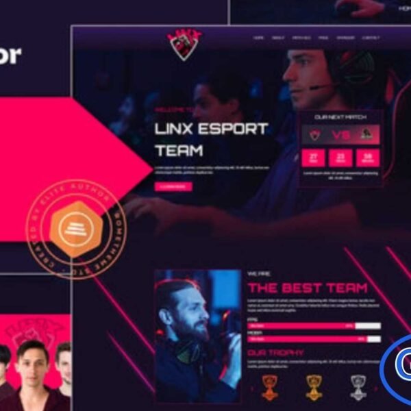 Linx – Esport & Gaming Elementor Template Kit Linx is a dynamic and modern Elementor Template Kit designed for esports teams, gaming clans, and gaming communities. With its fully responsive and visually appealing design, Linx allows you to showcase tournaments, team rosters, achievements, and gaming events with ease.