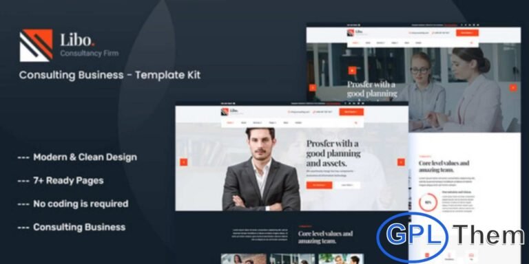 Libo – Consulting Business Elementor Template Kit Libo is a modern and professional Elementor Template Kit designed for consulting businesses, agencies, and advisory services. With a clean and versatile design, Libo enables you to showcase your services, team, client testimonials, and projects effectively.