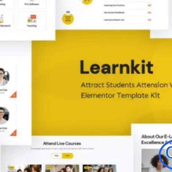 LearnKit – e-Learning Elementor Template Kit LearnKit is a modern and fully responsive Elementor Template Kit designed for e-learning platforms, online courses, educational institutions, and training centers. With a clean and professional design, this template kit allows you to create a visually appealing and highly functional e-learning website quickly.