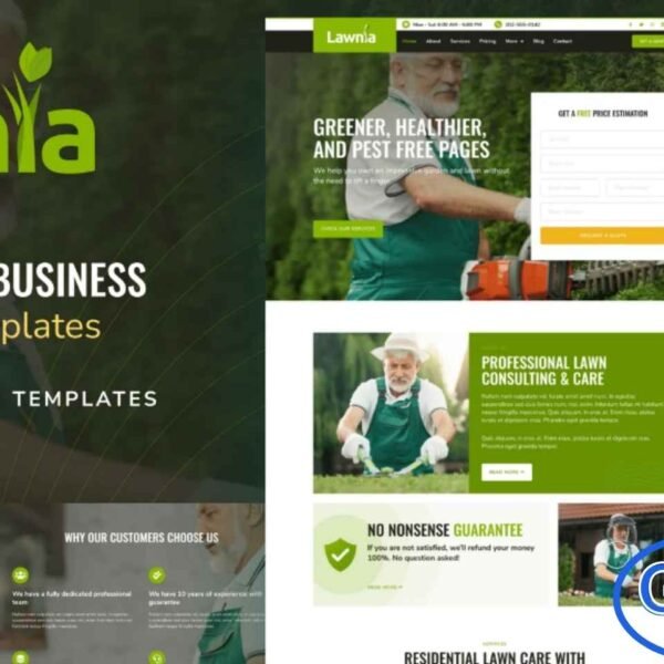 Lawnia – Gardener & Landscaping Business Elementor Template Kit Lawnia is a professional Elementor Template Kit created for lawn care services, gardeners, landscaping businesses, and related services. With 16 pre-designed pages and sections, you can quickly build a visually appealing and fully functional website.