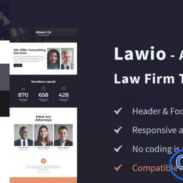 Lawio – Attorney & Law Firm Elementor Template Kit Lawio is a modern and professional Elementor Template Kit designed specifically for attorneys, law firms, and legal consultants. With its clean and elegant design, Lawio helps you create a fully functional, responsive, and visually appealing website to showcase your legal services, team, and case studies. Easy to customize using Elementor, no coding skills are required.
