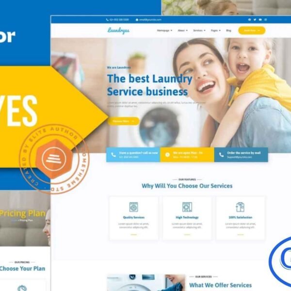 Laundryes – Laundry & Cleaning Elementor Template Kit Laundryes is a modern and professional Elementor Template Kit designed for laundry services, dry cleaning businesses, and cleaning companies. This kit helps you build a stylish and fully responsive website to showcase your services, pricing, and customer testimonials with ease.
