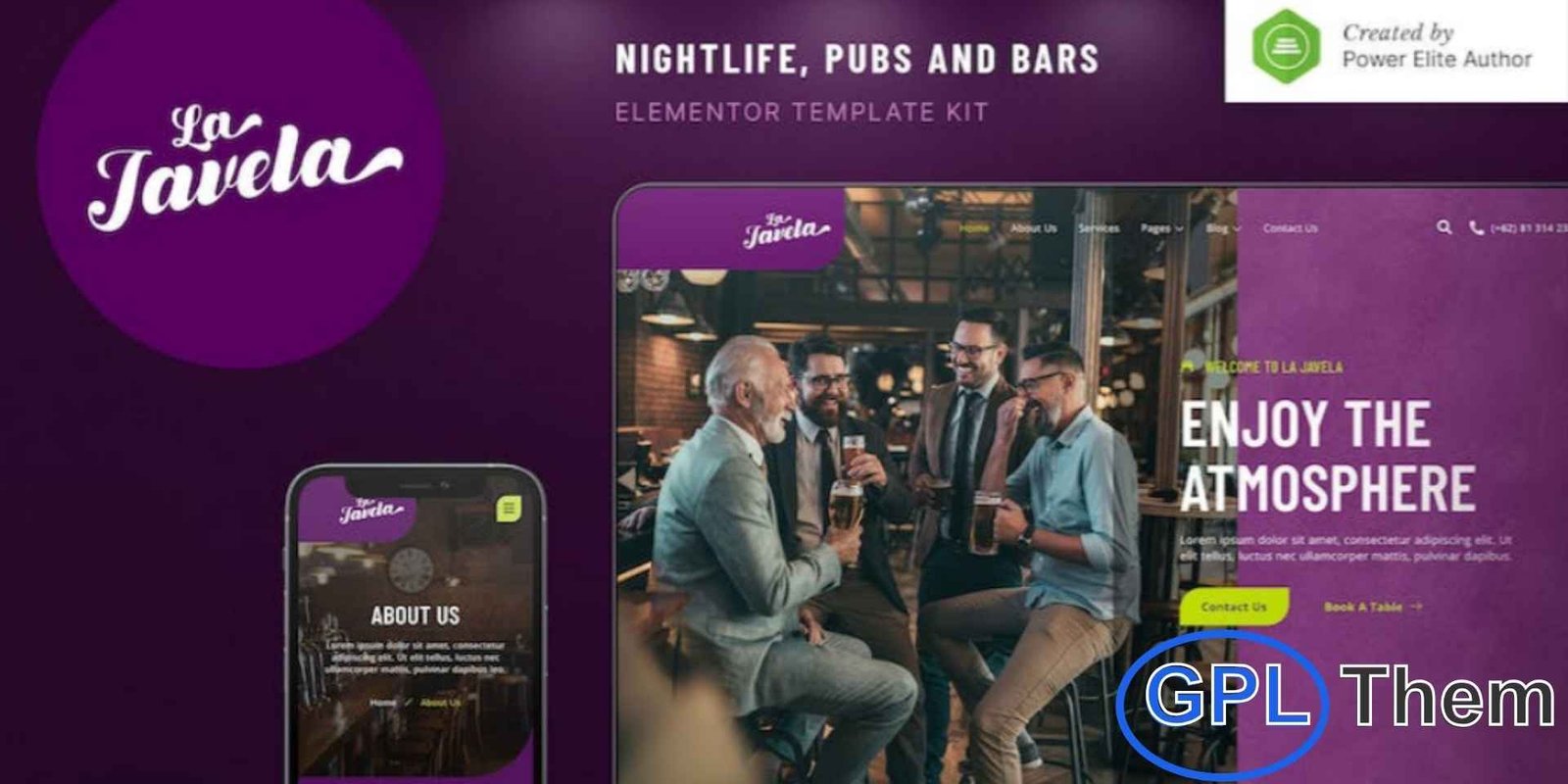 LaJavela – Bar Nightlife & Pub Elementor Template Kit LaJavela – Bar, Nightlife & Pub Elementor Template Kit LaJavela is a stylish and modern Elementor Template Kit crafted for Bars, Nightlife venues, Pubs, Cafes, Beer Houses, Restaurants, and related businesses. Designed to create a captivating online presence, this kit combines elegance with functionality, offering a fully responsive and retina-ready layout.