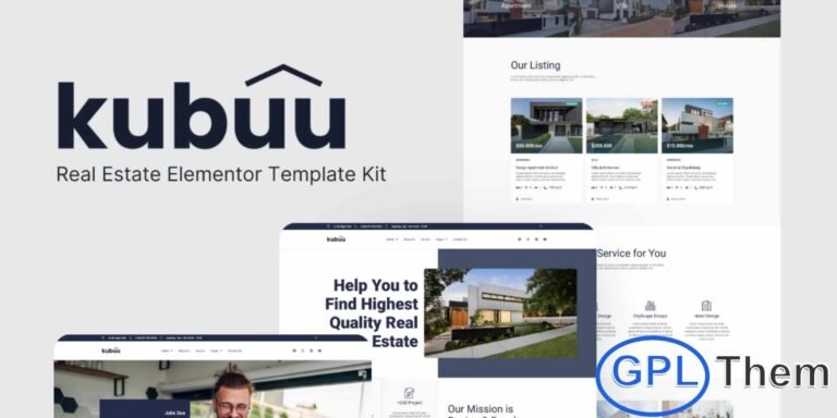 Kubuu – Real Estate Elementor Template Kit Kubuu is a modern and fully-featured Elementor Template Kit designed for Real Estate, Architecture, Interior Design, and Furniture websites. With its clean, elegant, and professional layout, Kubuu helps you showcase properties, projects, and design portfolios in style.