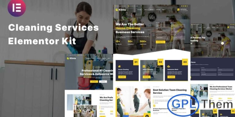 Klinta – Cleaning Services Elementor Template Kit Klinta is a modern and professional Elementor Template Kit specifically designed for cleaning service companies, housekeeping, and maintenance businesses. It offers a clean and responsive design that works seamlessly with Elementor Pro, allowing you to create a stunning and functional website with ease.