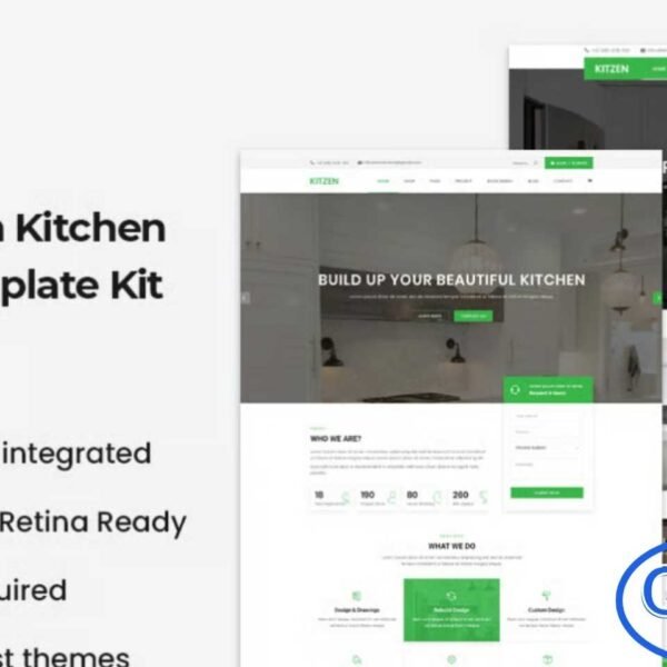 Kitzen – Modern Kitchen Elementor Template Kit Kitzen is a sleek and stylish Elementor Template Kit designed for modern kitchen, interior design, and furniture businesses. With its clean and elegant layout, Kitzen helps you create a visually appealing and professional website that showcases your kitchen designs, renovation services, and home interior projects. The templates are fully responsive, ensuring your site looks perfect on all devices.