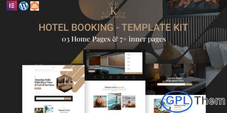 KingHo – Hotel Booking Elementor Template Kit KingHo is a premium-quality Elementor Template Kit crafted for hotels, resorts, guest houses, and travel accommodation businesses. It allows you to build a stunning and fully functional booking website effortlessly using the Elementor Page Builder plugin for WordPress. Designed with a modern and elegant layout, KingHo ensures an engaging user experience that helps boost bookings and customer trust.