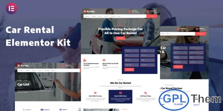 Kareta – Car Rental Services Elementor Template Kit Kareta is a modern and stylish Elementor Template Kit designed specifically for car rental, vehicle booking, and transportation service websites. Built with Elementor Pro, this kit offers a clean and professional design that’s easy to customize without coding. It includes beautifully crafted pages for showcasing vehicles, pricing plans, and booking options, helping your business attract more customers effortlessly.
