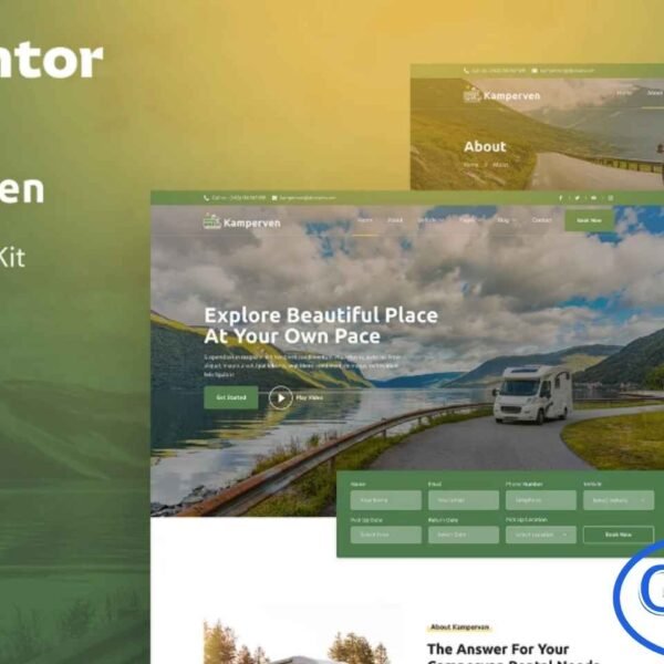 Kamperven – Campervan & RV Rental Elementor Template Kit Kamperven is a modern and professional Elementor Template Kit designed for campervan and RV rental businesses, motorhome rentals, adventure tourism, and other vehicle rental services. With a clean and responsive layout, this kit allows you to build a fully functional website quickly and easily without any coding.