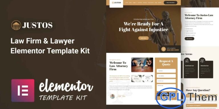 Justos – Law Firm & Lawyer Elementor Template Kit Justos is a professional Elementor Template Kit crafted for law firms, attorneys, legal advisers, advocates, and related legal professionals. It provides a comprehensive set of templates to build corporate law firm websites, private attorney portfolios, or large-scale legal office websites with ease.