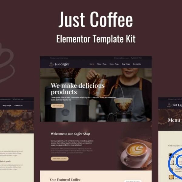 Justcoffee – Cafe & Coffee Elementor Template Kit Justcoffee is a modern and clean Elementor Template Kit designed for cafes, coffee shops, bakeries, and related food businesses. With a stylish and professional layout, this kit makes it easy to showcase your menu, services, and brand online. Fully responsive and easy to customize, Justcoffee lets you build a complete website without any coding.