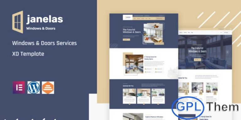 Janelas – Windows & Doors Services Elementor Template Kit Janelas is a modern and professional Elementor Template Kit designed for businesses offering windows and doors services, home renovation, interior design, architecture, and construction solutions. With a clean, visually appealing design and user-friendly interface, this template kit allows you to showcase your services, projects, and expertise effectively.