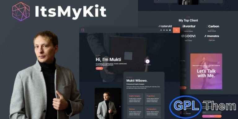 ItsMyKit – Dark Creative Portfolio Elementor Template Kit ItsMyKit is a sleek and modern Elementor Template Kit designed for creative portfolios, freelancers, agencies, and creative businesses. Featuring 12 pre-built templates with a stylish dark design and professional layout, this kit makes it easy to showcase your work, skills, and projects.