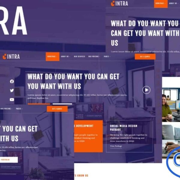 Intra – Modern Digital Agency Elementor Template Kit Intra is a modern and versatile Elementor Template Kit designed for digital agencies, marketing firms, tech startups, and creative professionals. With a clean and sleek layout, this template kit allows you to showcase your digital services, portfolios, and projects effectively.