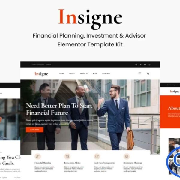 Insigne – Financial Business & Investment Elementor Template Kit Insigne is a modern and professional Elementor Template Kit designed for financial advisors, investment firms, accounting agencies, law firms, and wealth management businesses. It is also ideal for business planning, finance companies, and marketing agencies seeking a clean and professional online presence.