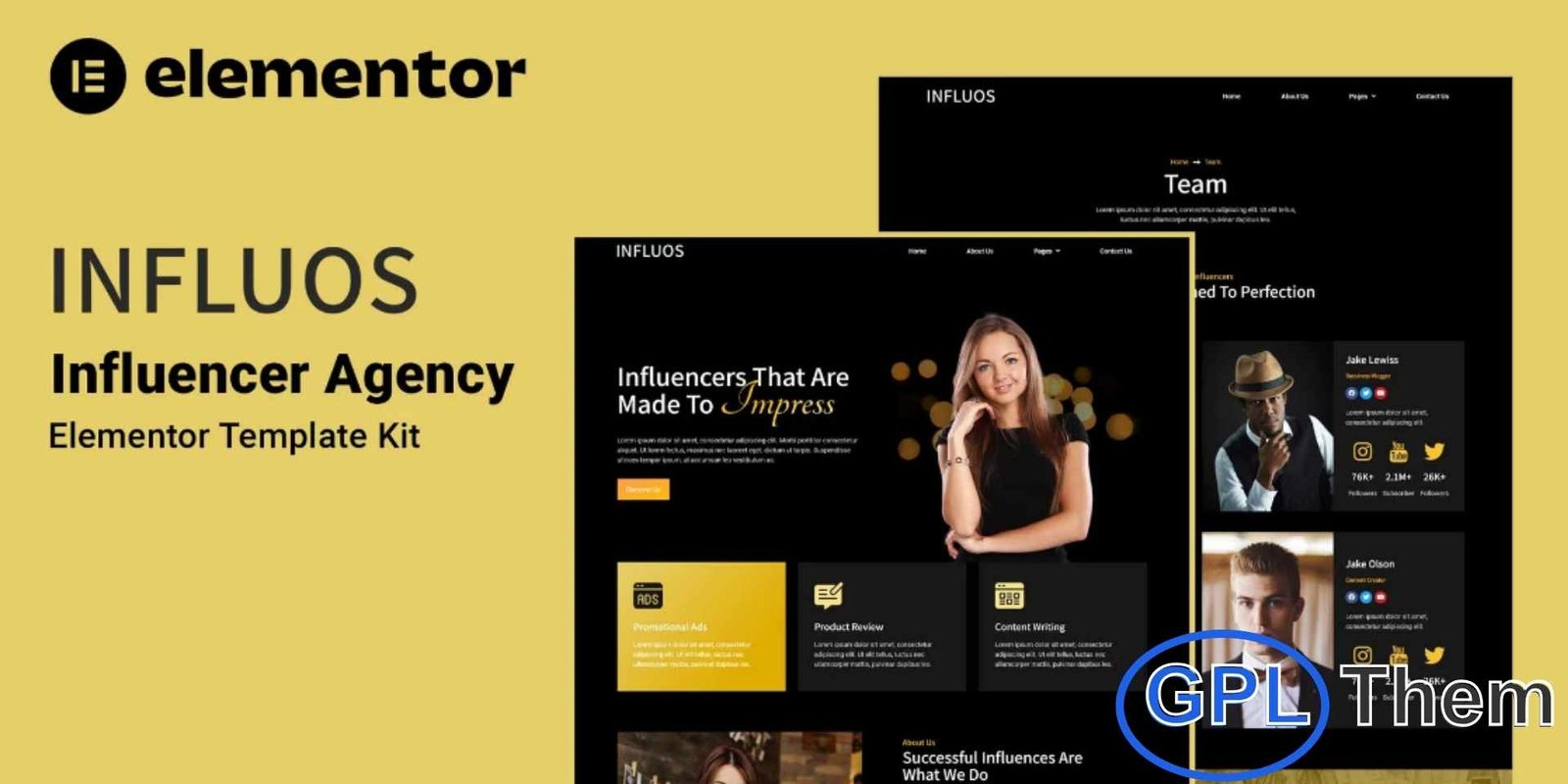 Influos – Influencer Agency Elementor Template Kit Influos – Influencer Agency Elementor Template Kit Influos is a modern and professional Elementor Template Kit designed for influencer agencies, talent management firms, and social media marketing businesses. With a variety of pre-designed pages and blocks—including Home, About Us, Services, Team, Portfolio, Blog, Pricing, FAQ, Contact, and 404—Influos allows you to build a complete, visually appealing website quickly and efficiently.