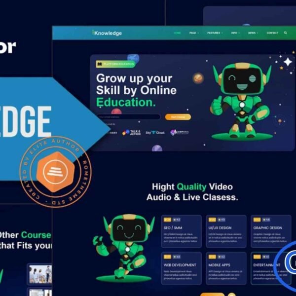 iKnowledge – Education & Online Learning Elementor Template Kit iKnowledge is a modern and professional Elementor Template Kit designed for educational institutions, online learning platforms, tutors, and knowledge-sharing businesses. Perfect for schools, universities, e-learning platforms, and training centers, this template kit allows you to showcase courses, programs, instructors, and learning resources effectively.