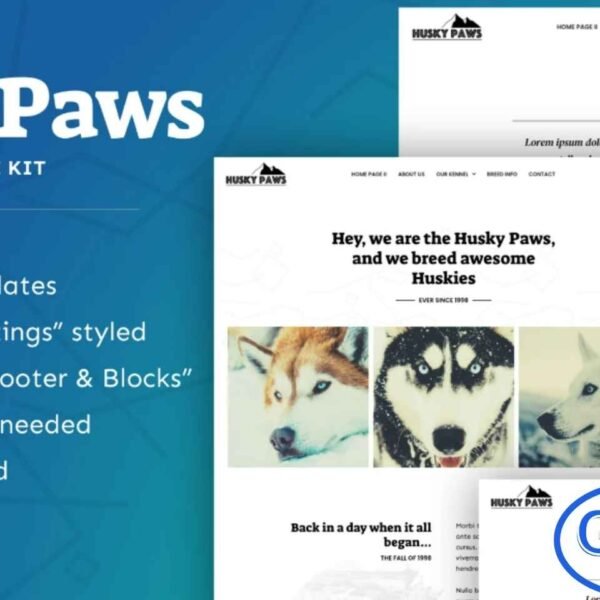HuskyPaws – Dog Breeder Elementor Template Kit HuskyPaws is a modern and professional Elementor Template Kit designed for dog breeders, pet kennels, and canine enthusiasts. Perfect for showcasing dogs, litters, breeding services, and adoption information, this kit includes 10 fully responsive and easy-to-customize templates.