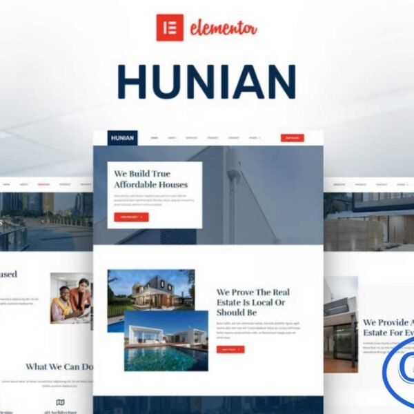 Hunian – Real Estate Elementor Template Kit Hunian is a modern and professional Elementor Template Kit designed for real estate companies, property agencies, and real estate developers. Perfect for showcasing company profiles, property listings, services, and team members, Hunian comes with pre-built Header, Footer, and Contact Form templates created with Elementor Pro.