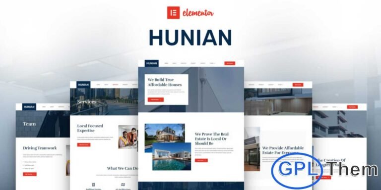 Hunian – Real Estate Elementor Template Kit Hunian is a modern and professional Elementor Template Kit designed for real estate companies, property agencies, and real estate developers. Perfect for showcasing company profiles, property listings, services, and team members, Hunian comes with pre-built Header, Footer, and Contact Form templates created with Elementor Pro.