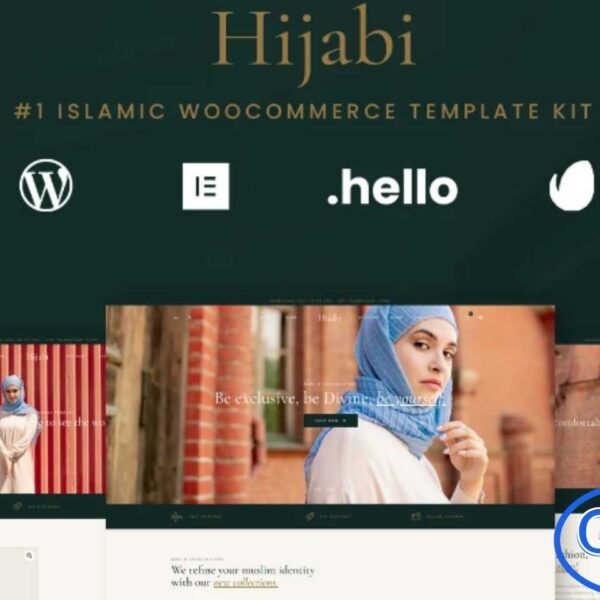 Hijabi – Muslim Shop WooCommerce Elementor Template Kit Hijabi is a stylish and modern Elementor Template Kit designed specifically for Muslim fashion stores and Islamic shops. Featuring a luxurious and elegant color palette of dark green, gold, and cream, Hijabi creates a sophisticated online shopping experience. This WooCommerce-ready template kit includes essential pages such as the homepage, product archive, single product, account page, blog, and more, making it ideal for showcasing clothing, accessories, and other products tailored for Muslim fashion businesses.