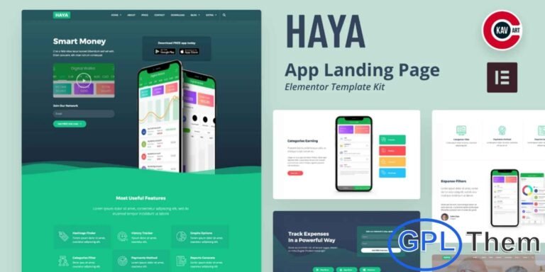 Haya – App Startup Elementor Template Kit Haya is a sleek and modern App Startup Elementor Template Kit designed to help mobile app developers, tech startups, and digital agencies build a professional online presence effortlessly. This template kit offers a clean and engaging layout, perfect for showcasing your app, portfolio, or technology services.