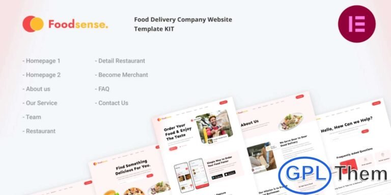 FoodSense – Food Delivery Elementor Template Kit FoodSense is a modern and high-quality Elementor Template Kit designed to create stunning WordPress websites for mobile app landing pages—especially On-Demand Food and Grocery Delivery Apps. With its clean, responsive, and user-focused layout, this kit helps you present your delivery app’s features, benefits, and services in a professional way.