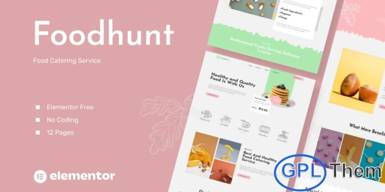 Foodhunt – Food Catering Service Elementor Template Kit Foodhunt is a professionally designed Food Catering Service Elementor Template Kit created using the free version of Elementor. This kit includes 10 beautifully crafted and unique page layouts, making it easy to build a polished and professional website for catering services, food businesses, events, or culinary brands.