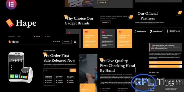 Hape – Gadget Showcase Elementor Template Kit Hape – Gadget Showcase Elementor Template Kit is a modern and stylish collection of layouts designed to help you build professional websites for tech and gadget showcases. Perfect for technology stores, electronic brands, and gadget review websites, this kit is built using Elementor Pro for maximum flexibility and control.