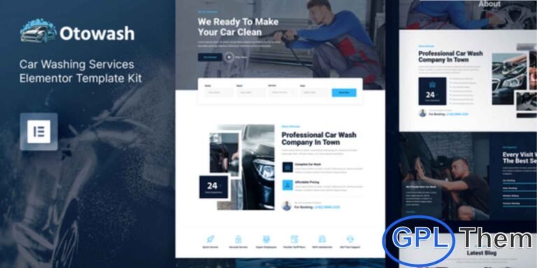Otowash – Car Washing & Auto Detailing Elementor Template Kit Otowash is a modern and professional Elementor Template Kit tailored for car wash, auto detailing, and vehicle cleaning services. Designed for ease of use, it allows you to create a fully responsive and visually appealing website using the Elementor Page Builder without any coding.