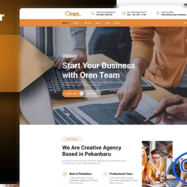 Oren – Creative Business Elementor Template Kit Oren is a modern and professional Elementor Template Kit designed for creative agencies, marketing firms, corporate businesses, and professionals looking to showcase their work and services online. With its sleek and versatile design, Oren helps you present your portfolio, projects, and business offerings in a visually appealing way.
