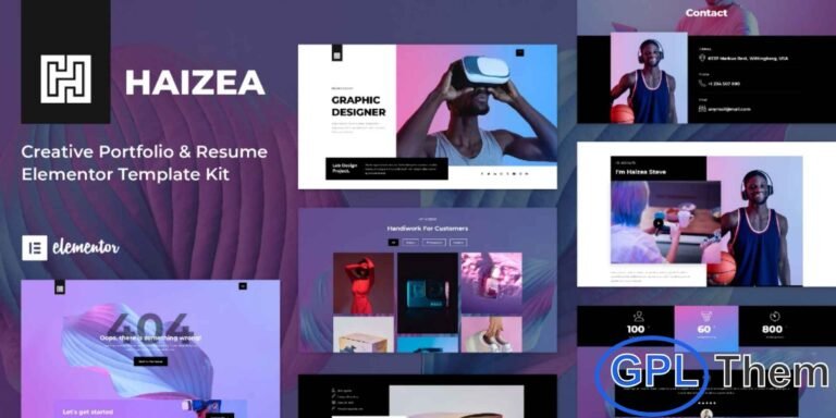 Haizea – Creative Portfolio & Resume Elementor Template Kit Haizea is a modern and bold Elementor Template Kit designed to help creatives, designers, and professionals build a stunning online portfolio or personal resume website. Perfect for showcasing your work, achievements, and experience, this kit offers a sleek, contemporary layout that captures attention instantly.
