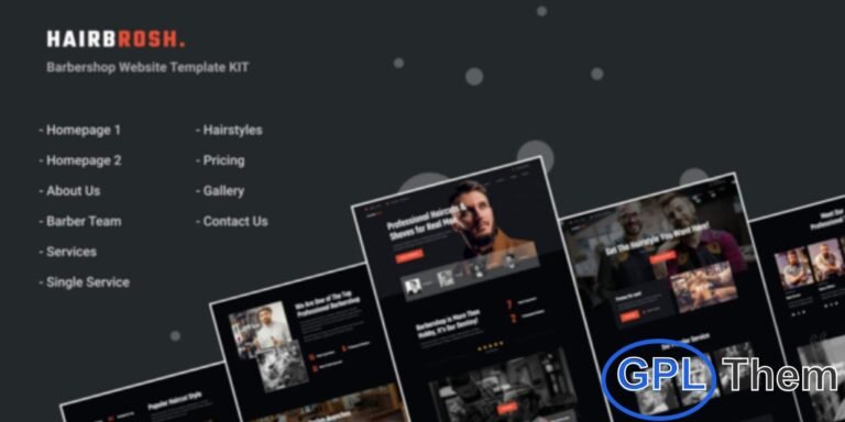 Hairbrosh – Barbershop & Hair Salon Elementor Template Kit Hairbrosh is a stylish and modern Elementor Template Kit crafted for Barbershops, Hair Salons, Beauty Studios, Spas, Tattoo Parlors, Nail Studios, and related service-based businesses. With its sleek and professional design, Hairbrosh helps you build a stunning WordPress website that attracts clients and showcases your services beautifully.