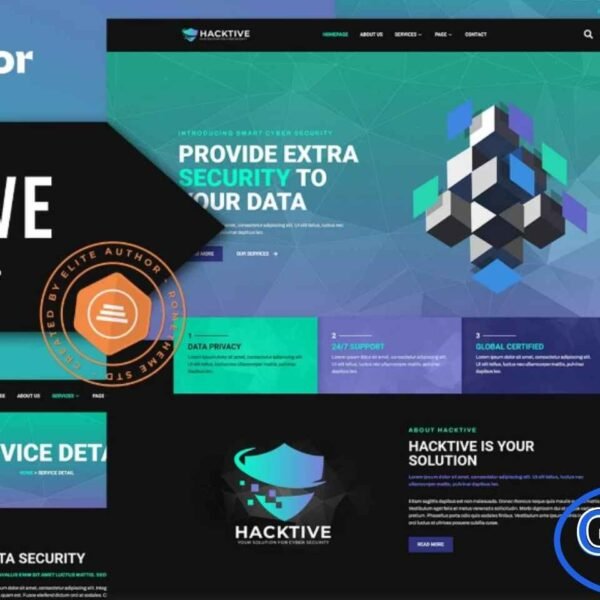 Hacktive – Cyber Security Service Elementor Template Kit Hacktive is a modern and professional Cyber Security Service Elementor Template Kit designed for IT security firms, technology companies, and data protection services. Featuring a clean, dark, and colorful layout, Hacktive offers a fully responsive design that looks stunning on all devices.