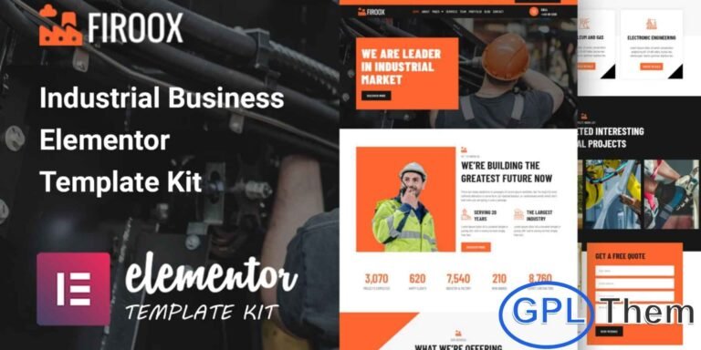 Firoox – Industrial Business Elementor Template Kit Firoox is a powerful and flexible Industrial Business Elementor Template Kit designed to help you build a professional industrial or manufacturing website with ease. Featuring modern layouts and clean styling, this kit is perfect for factories, engineering firms, construction companies, and industrial service providers. It is fully optimized for the free Hello Elementor theme and compatible with most Elementor-supported themes.