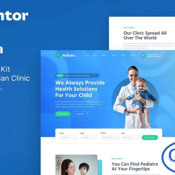 Pediatra – Pediatrician Clinic & Healthcare Elementor Template Kit Pediatra is a modern and visually appealing Elementor Template Kit designed specifically for pediatricians, kids’ clinics, healthcare centers, hospitals, medical professionals, and other health-related services. Its clean and child-friendly design ensures a warm and trustworthy online presence.