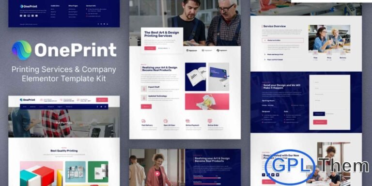 OnePrint – Printing Services Company Elementor Template Kit OnePrint is a modern and professional Elementor Template Kit designed for printing businesses. Ideal for printing services, photocopying, digital printing, print shops, design studios, and any printing company, this template delivers a creative and unique design.