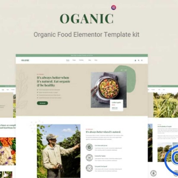 Oganic – Organic Food Elementor Template Kit Oganic is a modern and stylish Elementor Template Kit designed for organic food businesses and online stores. Featuring a fresh and creative layout, this template kit is fully compatible with WooCommerce, enabling you to quickly set up a professional and visually appealing eCommerce store.