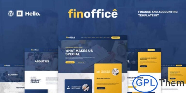 FinOffice – Finance & Accounting Elementor Template Kit FinOffice is a modern, clean, and professionally crafted Elementor Template Kit designed for accounting firms, finance offices, tax advisors, and other business service providers. Built to deliver a polished online presence, this template kit allows you to create a fully functional website quickly using Elementor’s intuitive drag-and-drop builder.