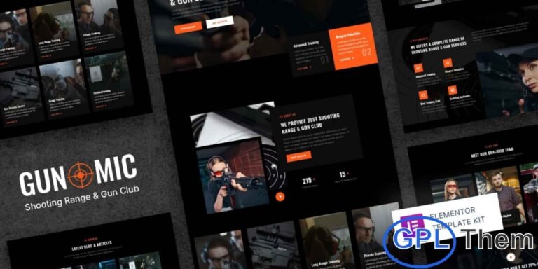 Gunomic – Shooting Range & Gun Club Elementor Template Kit Gunomic is a modern and professional Elementor Template Kit designed specifically for Shooting Ranges, Gun Clubs, and Firearm Training Centers. With its clean and bold design, this kit helps you create a powerful online presence that highlights your services, courses, and facilities.