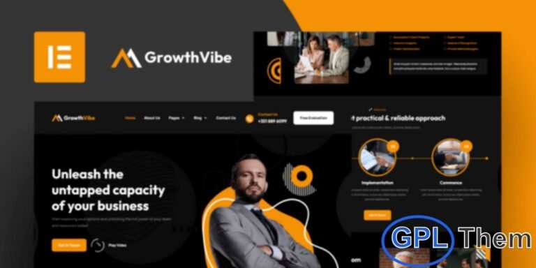 Growth Vibe – Business Consulting Elementor Template Kit Growth Vibe is a premium Business Consulting Elementor Template Kit designed for agencies, consultants, and corporate service providers looking to establish a strong online presence. Built with Elementor Pro and the latest Flexbox Container technology, it offers a sleek, modern design that is both functional and visually appealing.