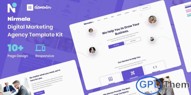 Nirmala – Digital Marketing Agency Elementor Template Kit Nirmala is a modern and professionally designed Elementor Template Kit built for digital marketing agencies, SEO experts, freelancers, and online marketing consultants. This clean and flexible kit helps you create a high-impact website that showcases marketing services, client results, and business growth strategies.