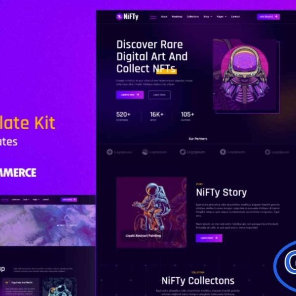 NiFTy – NFT Project & Portfolio WordPress Elementor Template Kit NiFTy is a modern and expertly crafted Elementor Pro Template Kit designed for NFT projects, crypto portfolios, metaverse platforms, and blockchain-based businesses. This template kit helps you build a professional, visually engaging website to showcase digital assets, artwork, collections, and crypto-related services.