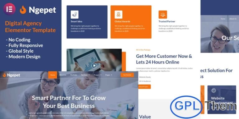 Ngepet – Creative Agency Company Elementor Template Kit Ngepet is a stunning and versatile Creative Agency Elementor Template Kit designed for professionals who want to build a visually captivating and modern website with ease. Built for use with Elementor Pro, this kit offers clean, polished layouts that perfectly represent creative studios, digital agencies, branding companies, and design-focused businesses.