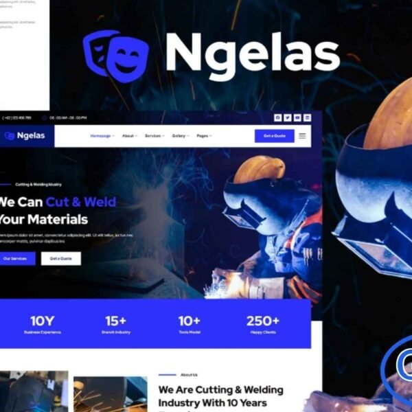 Ngelas – Welding & Cutting Services Elementor Template Kit Ngelas is a professionally crafted Elementor Template Kit designed specifically for welding, metal fabrication, and cutting service businesses. Built with clean, modern layouts, this kit helps you create a strong online presence that showcases industrial services, machinery expertise, and technical capabilities.