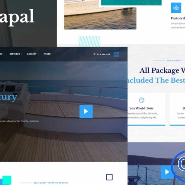 Ngapal – Sea Luxury Yacht Vacation Services Elementor Template Kit Ngapal is a beautifully crafted Elementor Template Kit designed for luxury yacht charters, sea tour operators, vacation services, and marine travel businesses. Built using the free version of Elementor, this kit offers clean, elegant, and responsive layouts that help you create a premium website without any coding.